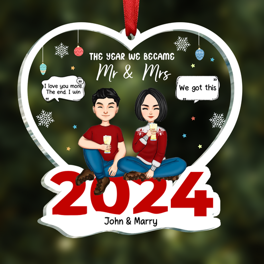 Christmas Couple The Year We Became Mr. & Mrs. - Personalized Acrylic Ornament