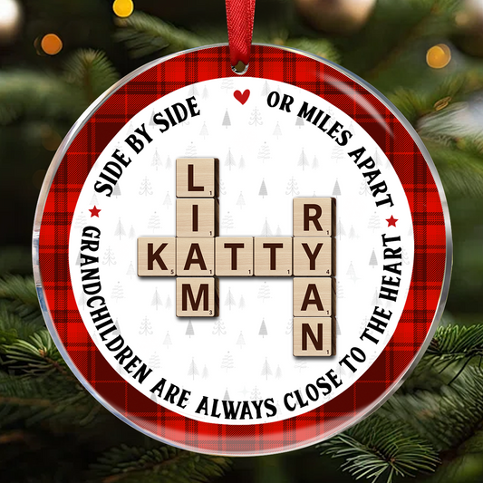 The Love Between A Grandma And Her Grandkids Is Forever, Crossword Puzzle Personalized Acrylic Ornament