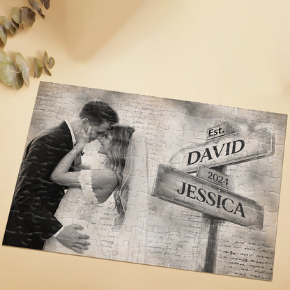 Custom Photo Couple I Love You To Pieces - Personalized Jigsaw Puzzle