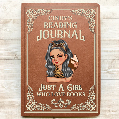 A Girl Who Loves Books Reading Journal - Personalized Leather Journal