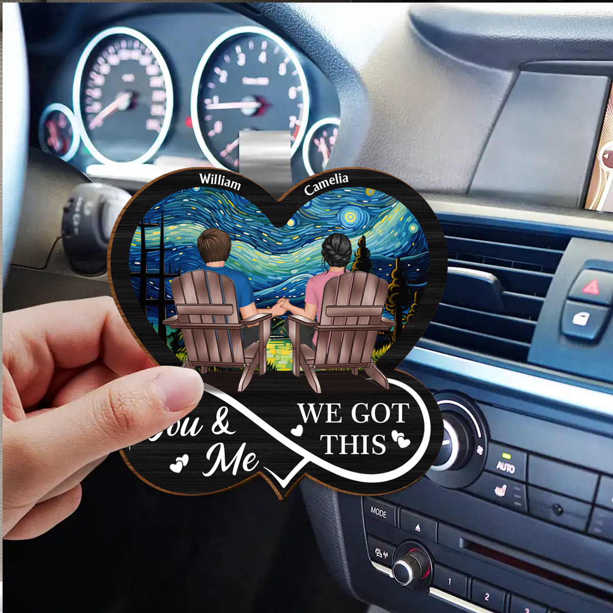 You & Me We Got This Till Our Last Breath - Personalized Custom Shaped Car Visor Clip