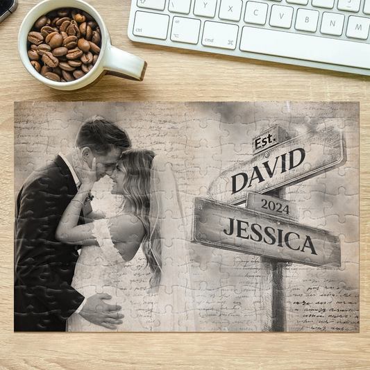 Custom Photo Couple I Love You To Pieces - Personalized Jigsaw Puzzle