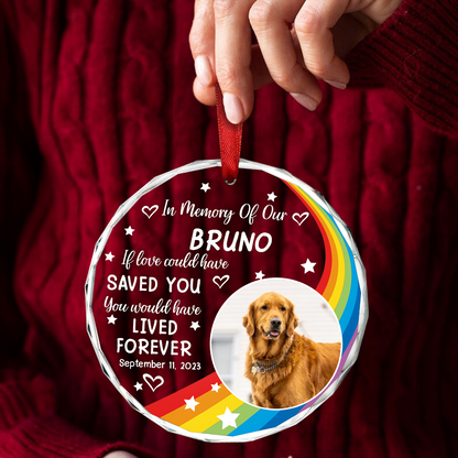 Custom Photo In Loving Memory Memorial Pet Lovers - Personalized Circle Acrylic Ornament