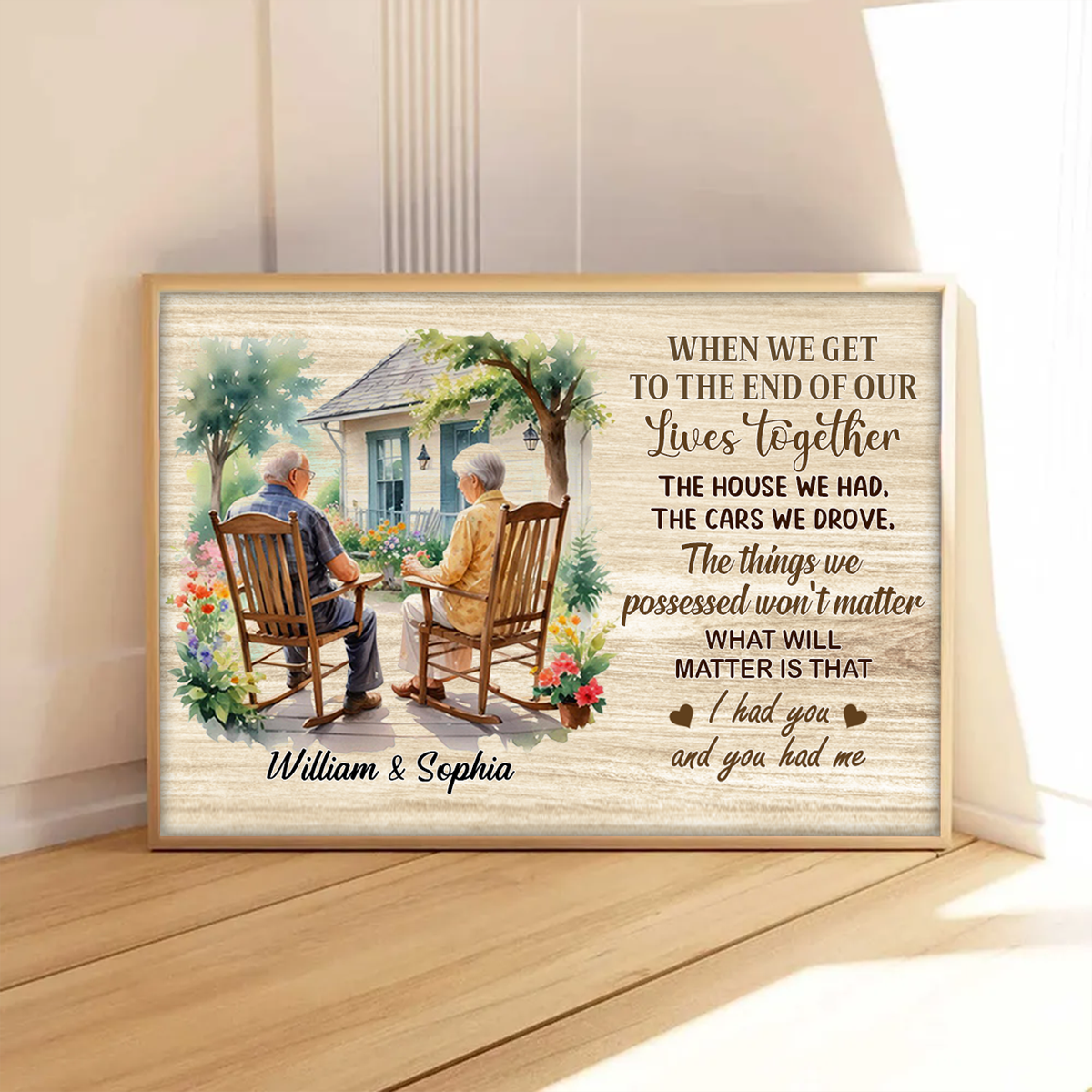 Old Couple Sitting On The Porch Personalized Poster, Heartfelt Valentine's Day Gift For Him, For Her, Husband, Wife