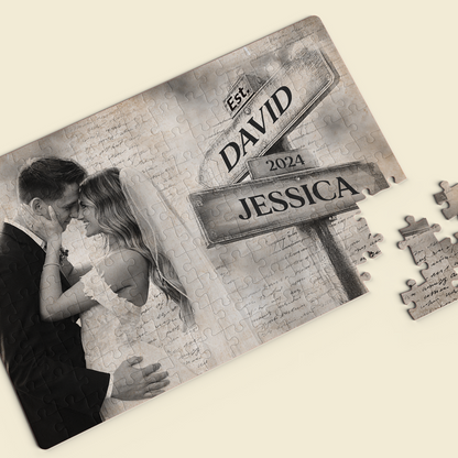 Custom Photo Couple I Love You To Pieces - Personalized Jigsaw Puzzle