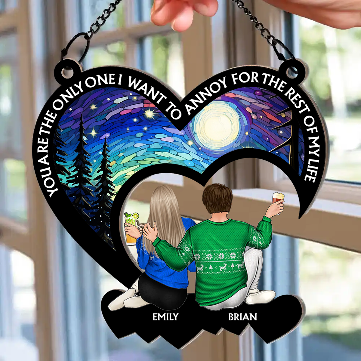 Christmas Couple Annoy For The Rest Of My Life - Personalized Window Hanging Suncatcher Ornament