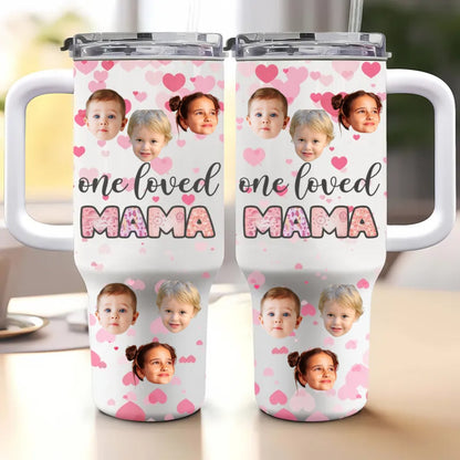 40oz Family - One Loved Mama - Personalized Tumbler With Straw - Makezbright Gifts