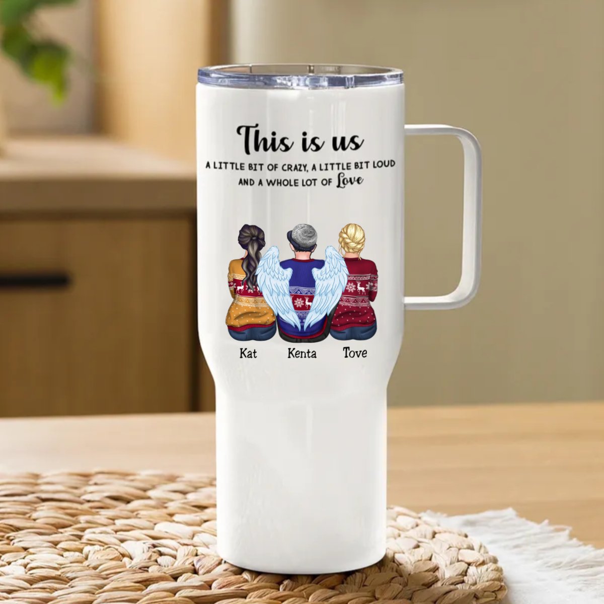 40oz Family - This is Us, A Little Bit Of Crazy, A Little Bit Loud, And A Whole Lot Of Love - Personalized Tumbler With Handle (LH) - Makezbright Gifts