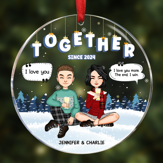 Christmas Couple Together Since - Personalized Circle Ornament