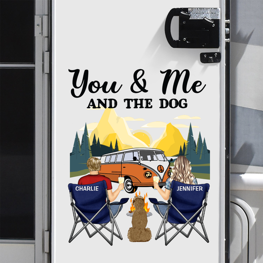 Home Is Where We Park It You And Me And The Dogs - Gift For Camping Lovers - Personalized Camping Decal, Decor Decal