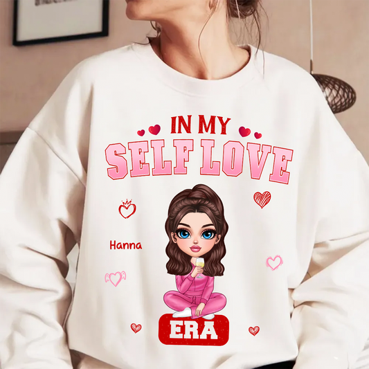 In My Self Love Era Valentine's Personalized Sweater, Personalized Valentine Anti-Valentine Sweater