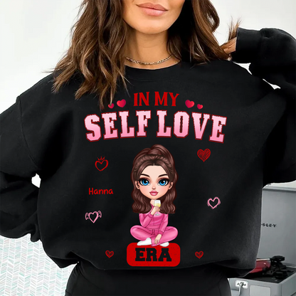 In My Self Love Era Valentine's Personalized Sweater, Personalized Valentine Anti-Valentine Sweater