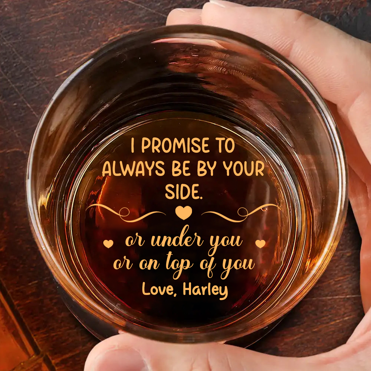 Couple Always By Your Side - Personalized Engraved Whiskey Glass