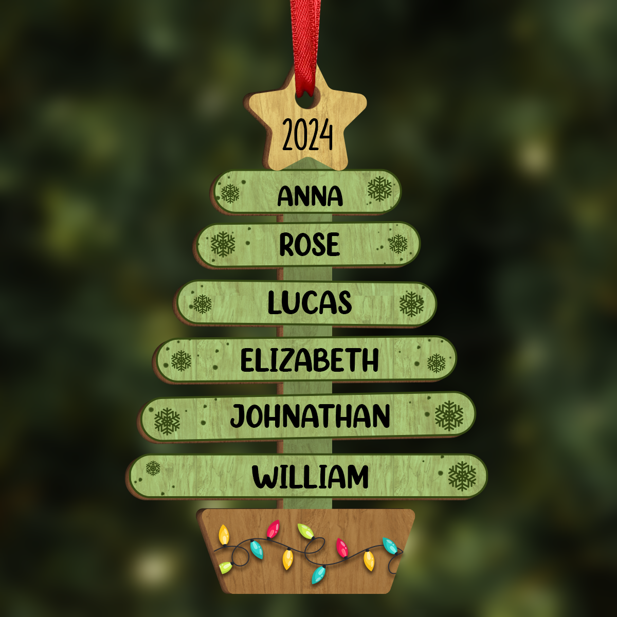 Love Makes A Family - Family Personalized Custom Ornament - Wood Custom Shaped - Christmas Gift For Family Members