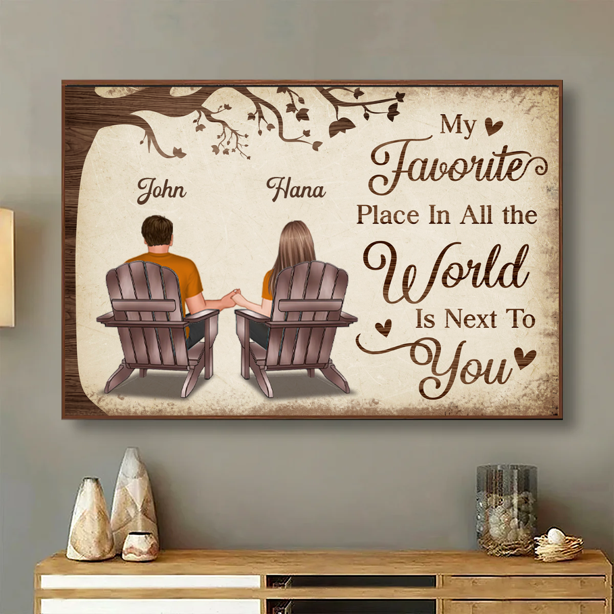 Favorite Place In All The World Couple Back View Personalized Poster