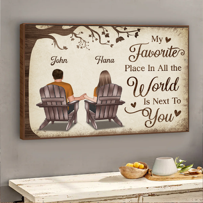 Favorite Place In All The World Couple Back View Personalized Poster