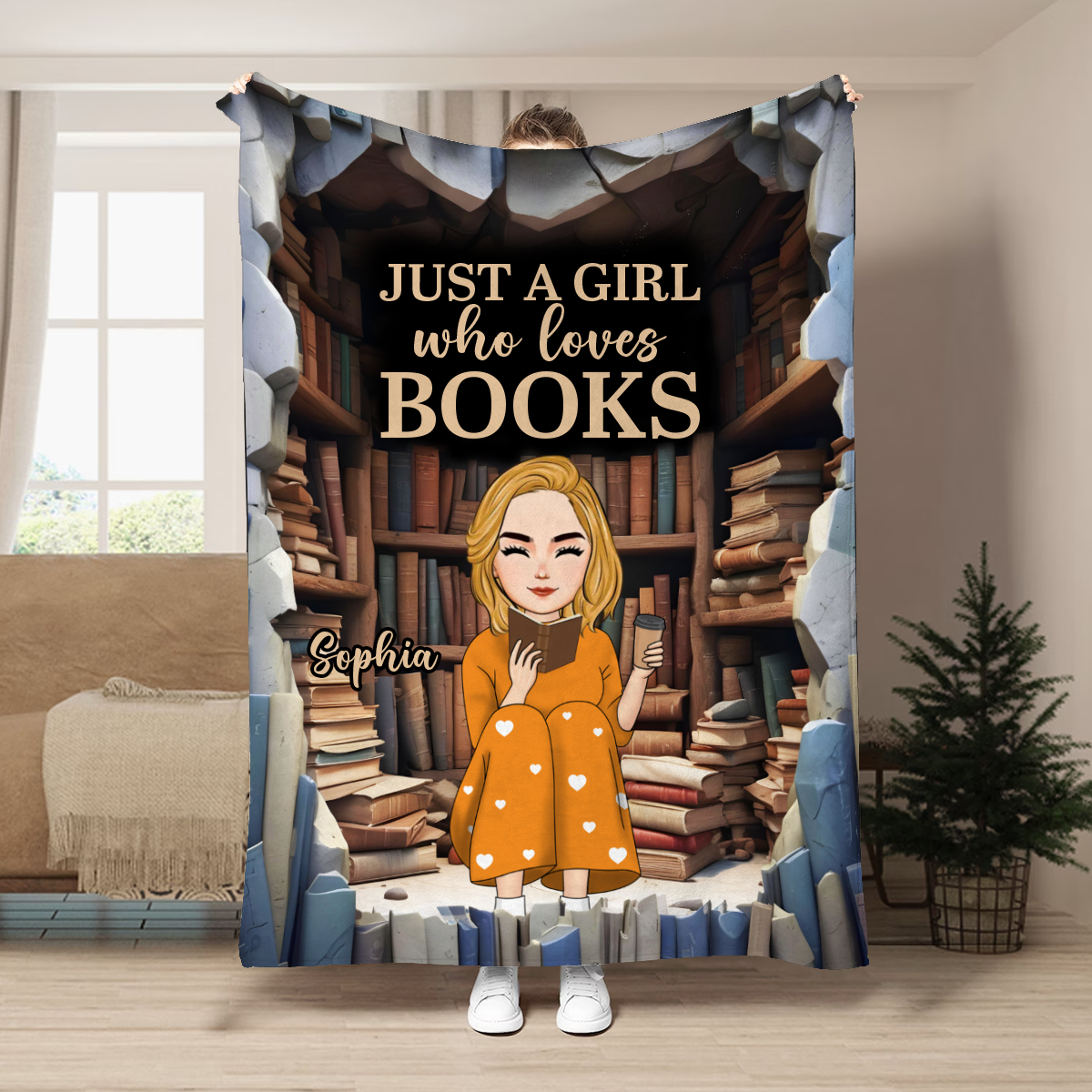 Just A Girl Who Loves Books - Personalized Fleece Blanket