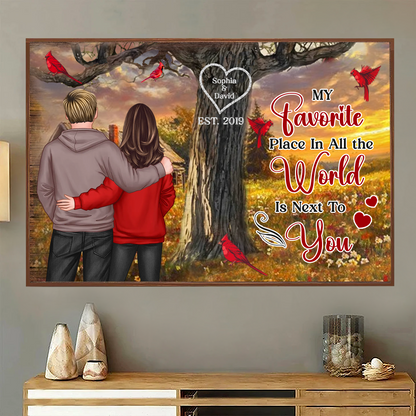 Personalized Couples Tree Large Farmhouse Poster Wall Art, Valentine's Day Gift, Anniversary Gift For Couples, For Him, For Her