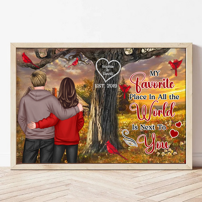 Personalized Couples Tree Large Farmhouse Poster Wall Art, Valentine's Day Gift, Anniversary Gift For Couples, For Him, For Her