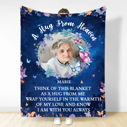 Custom Photo Wrap Yourself In The Warmth Of My Love - Personalized Fleece Blanket