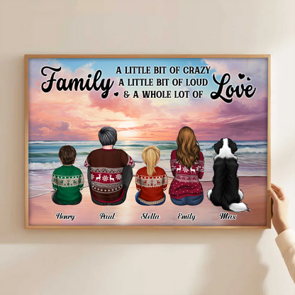 Family Whole Lot Of Love Realistic Beach Landscape - Personalized Poster