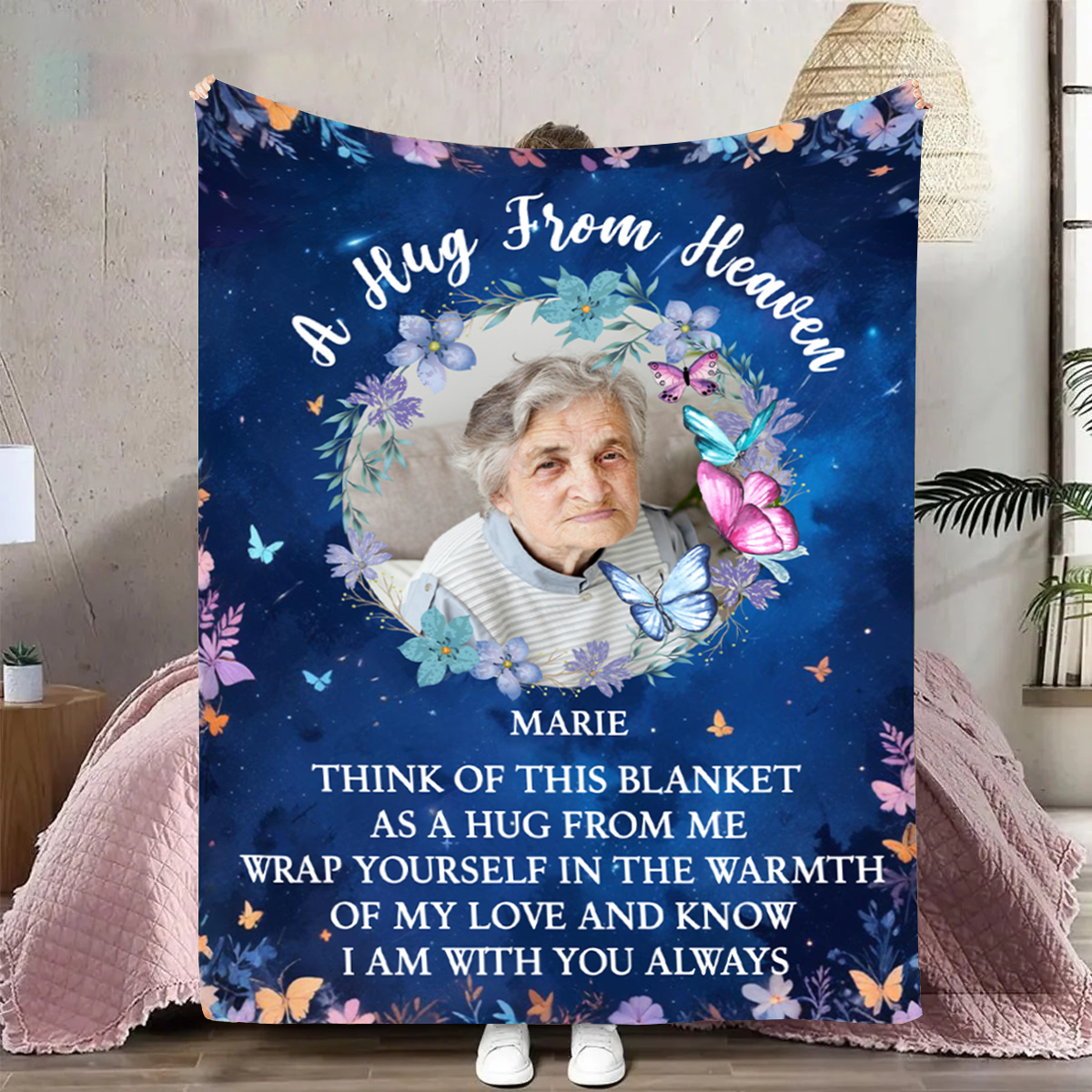 Custom Photo Wrap Yourself In The Warmth Of My Love - Personalized Fleece Blanket