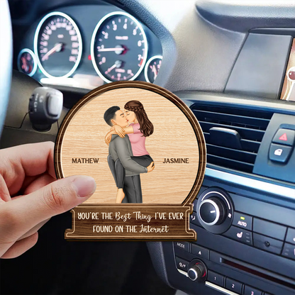 Kissing Couple Best Thing On The Internet - Personalized Custom Shaped Car Visor Clip