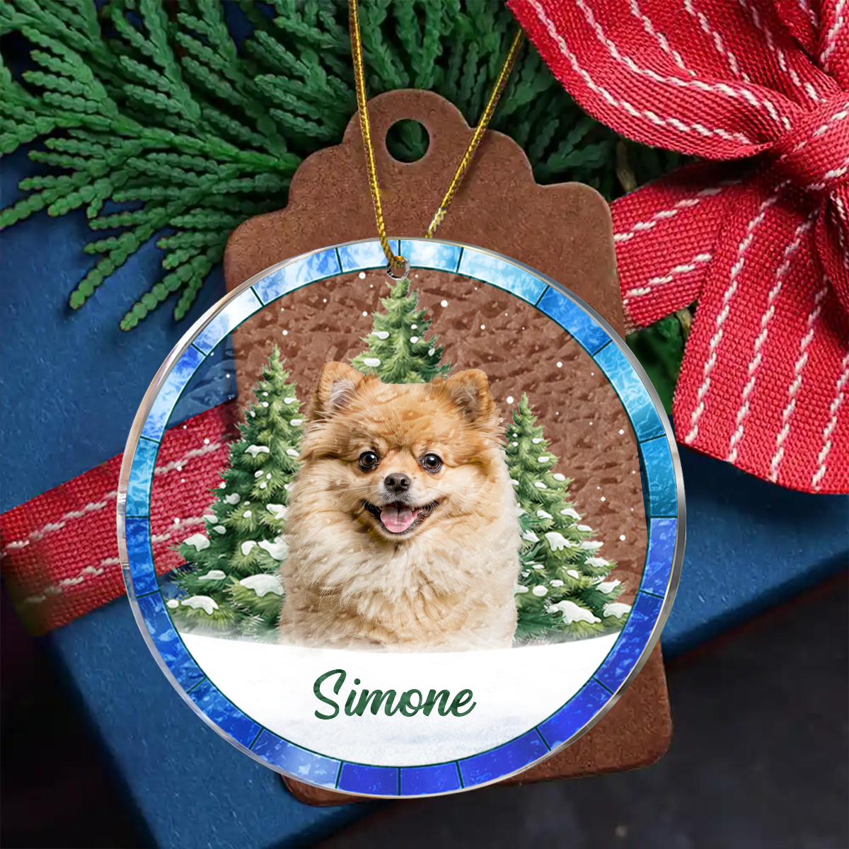 Custom Photo Christmas Pet Lovers - Personalized Acrylic Ornament