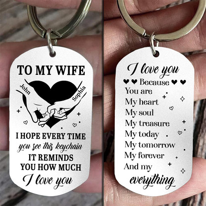 Couple Holding Hands You Are My Heart My Soul My Treasure - Personalized Aluminum Keychain