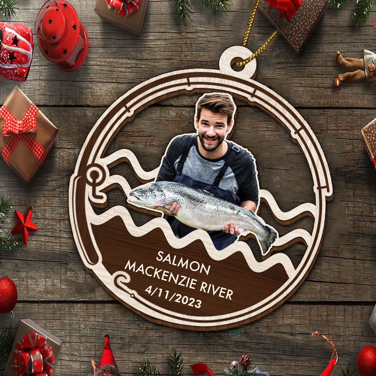 Fishing Custom Photo For Fisher, Fishing Lovers - Personalized Wooden Photo Ornament