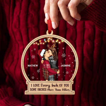 Christmas Couple Sideview Every Inch Of You - Personalized Acrylic Ornament