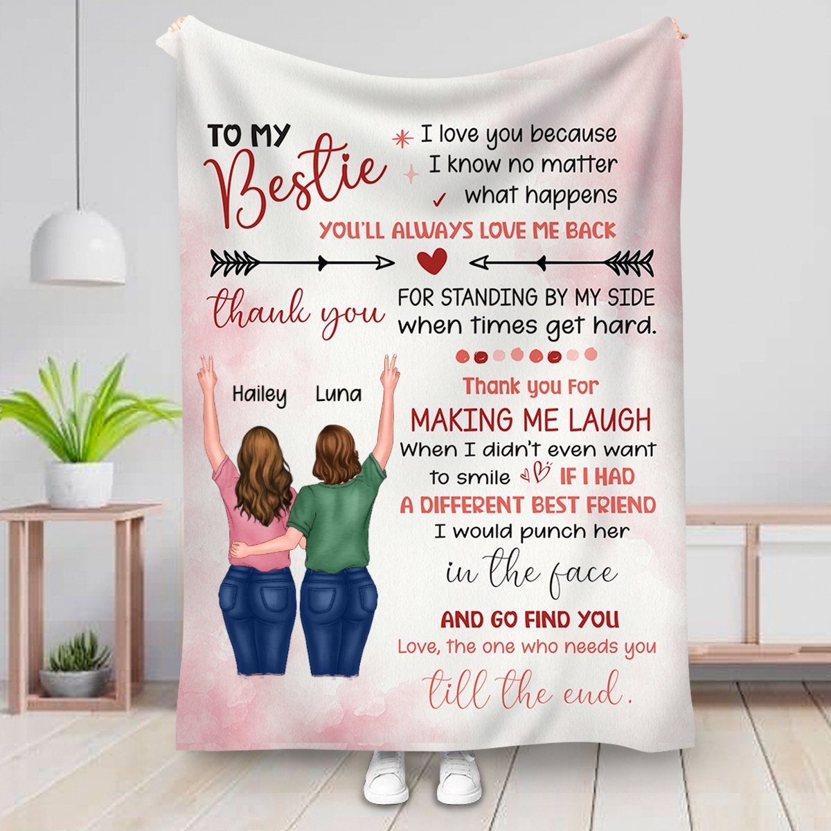 Besties - To My Besties I love You Because I Know No Matter What Happens You'll Always Love Me Back... - Personalized Blanket - Makezbright Gifts