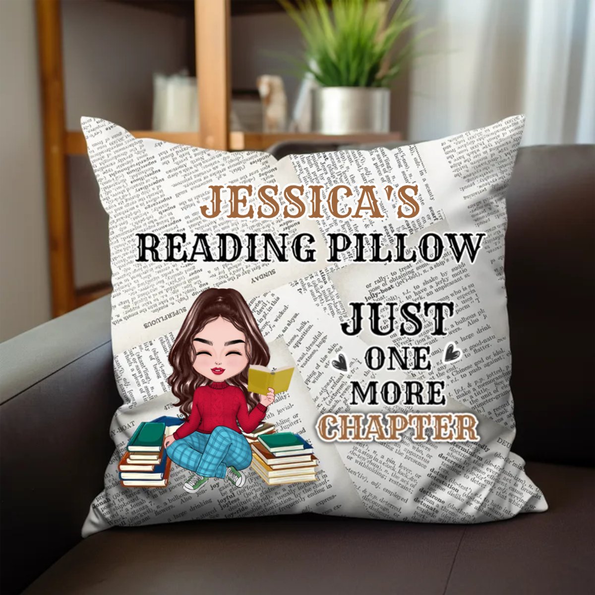 Book Lovers - Just One More Chapter - Personalized Pillow - Makezbright Gifts