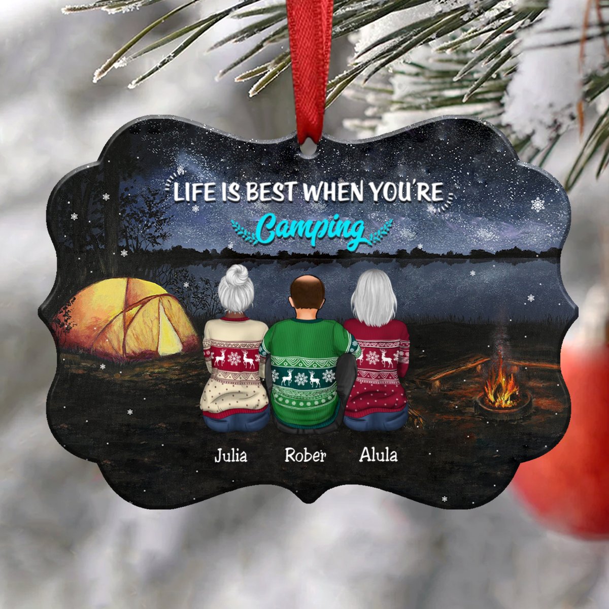 Camping Lovers - Life Is Best When You're Camping - Personalized Christmas Ornament - Makezbright Gifts