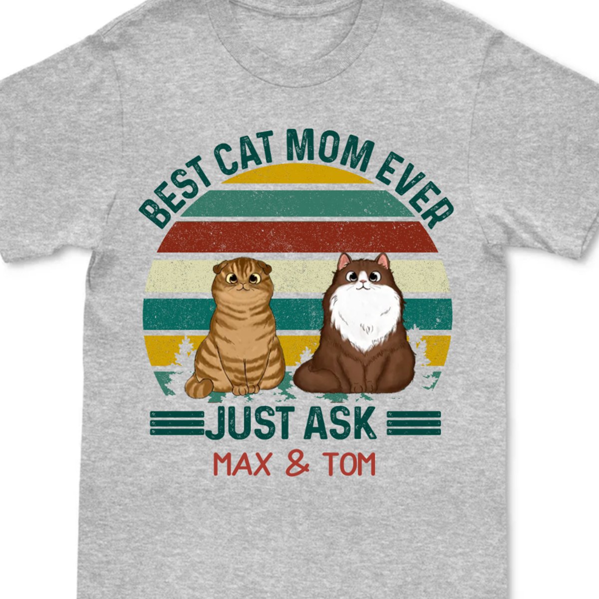 Cat Lover - Best Cat Mom Fluffy Cat Retro - Personalized Unisex T - Shirt - Makezbright Gifts