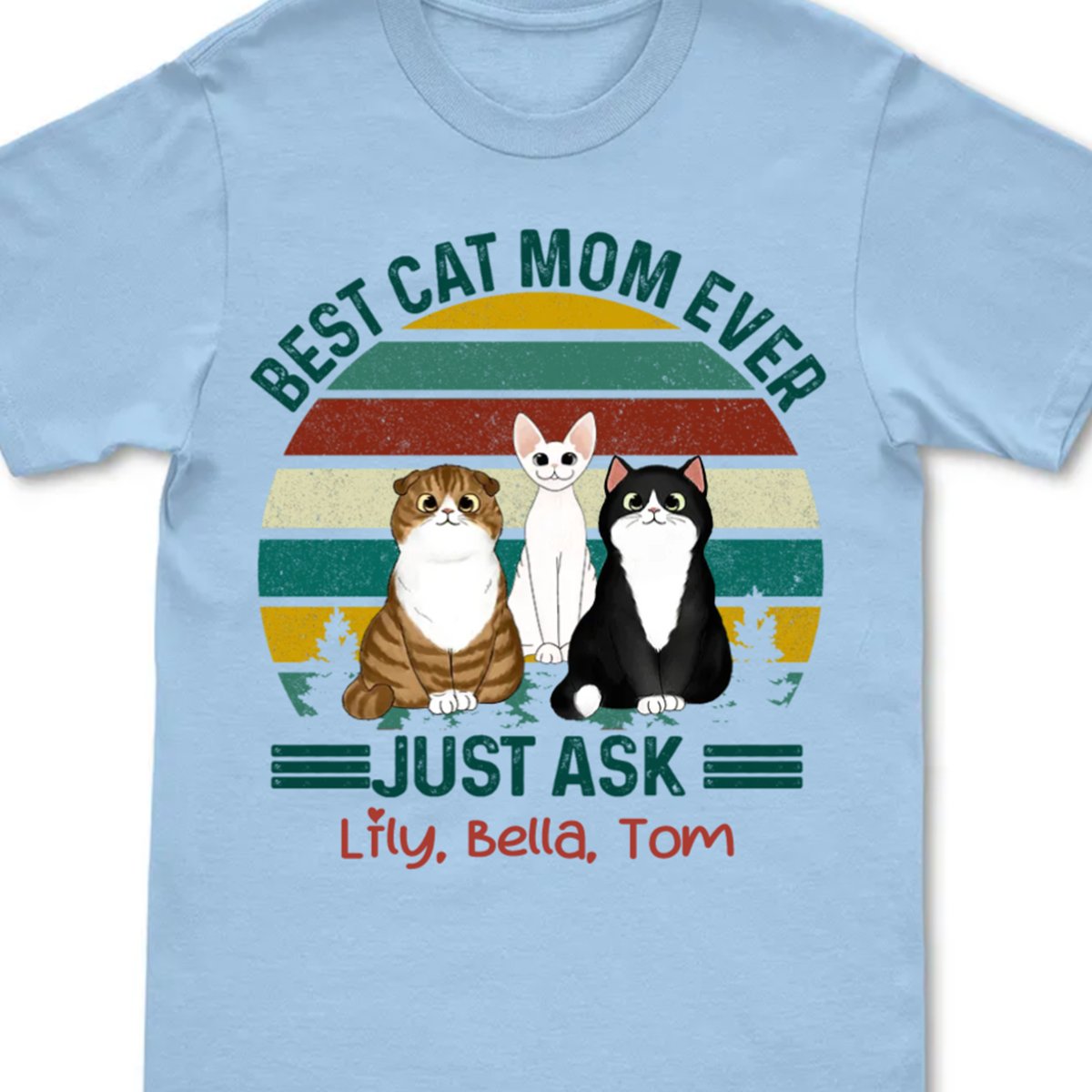 Cat Lover - Best Cat Mom Fluffy Cat Retro - Personalized Unisex T - Shirt - Makezbright Gifts