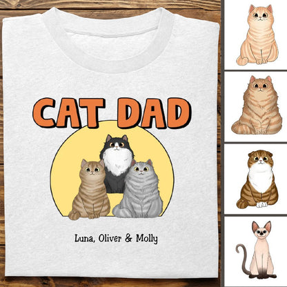 Cat Lovers - Cat Dad - Personalized Unisex T - shirt - Makezbright Gifts