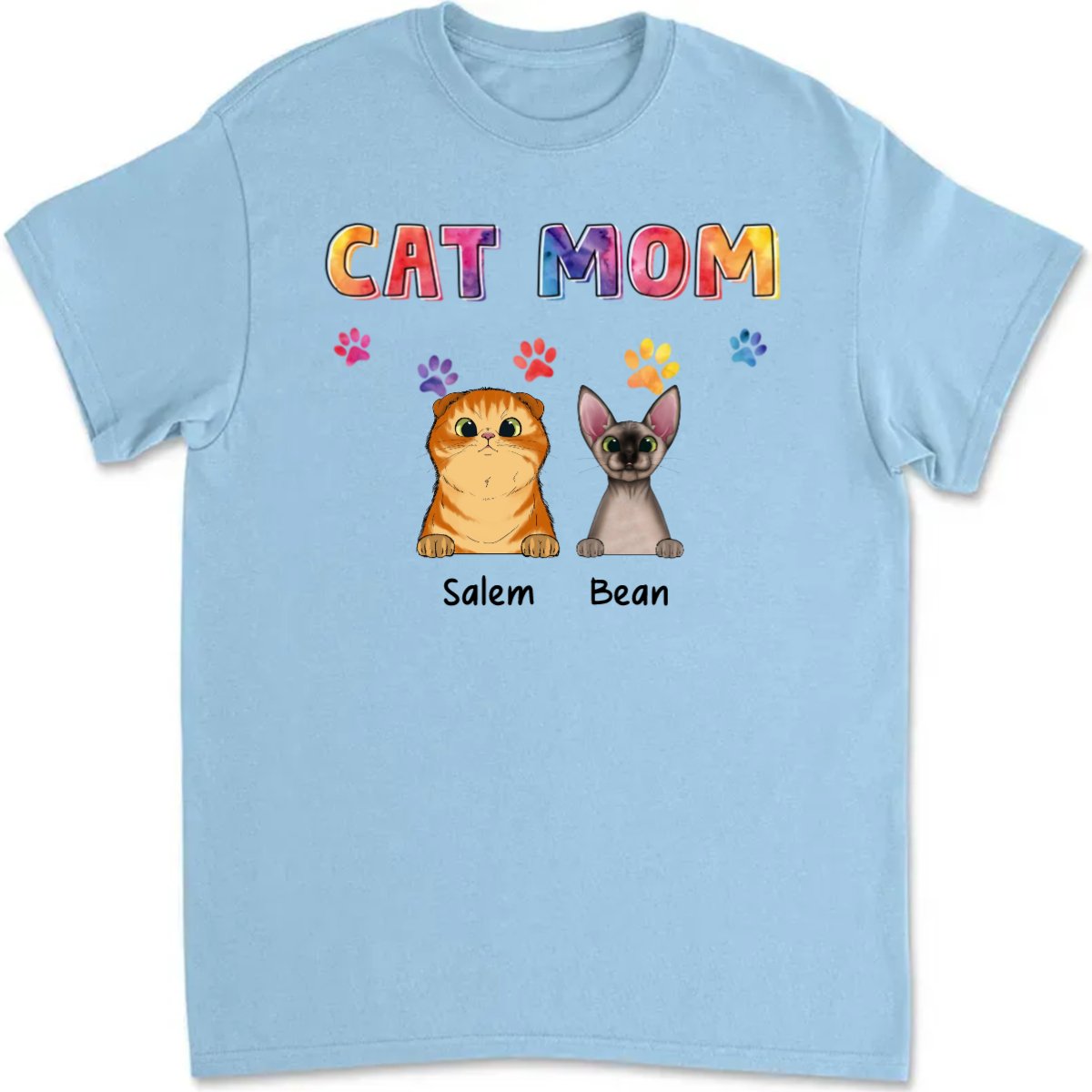 Cat Lovers - Cat Mom - Personalized Unisex T - shirt (Ver. 2) - Makezbright Gifts