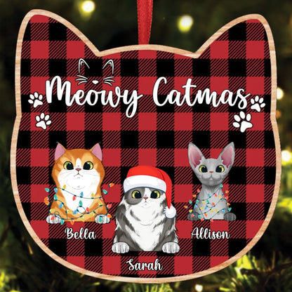 Cat Lovers - Meowy Catmas - Personalized Ornament - Makezbright Gifts