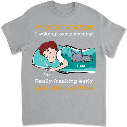 Cat Lovers - My Cat Is The Reason - Personalized T - shirt - Makezbright Gifts