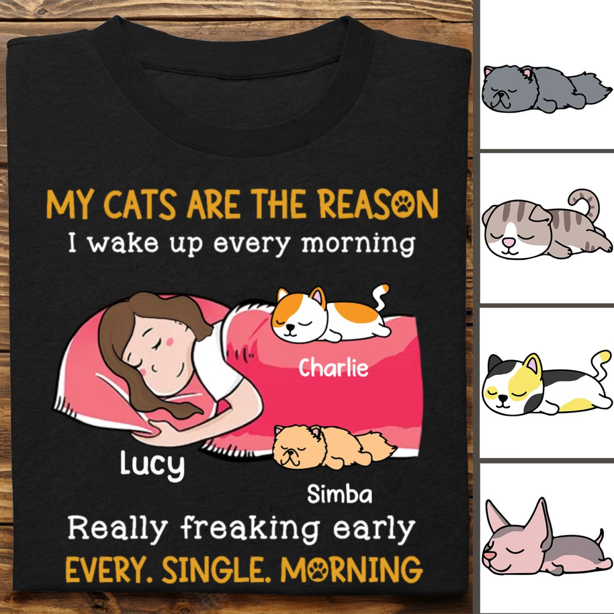 Cat Lovers - My Cat Is The Reason - Personalized T - shirt - Makezbright Gifts