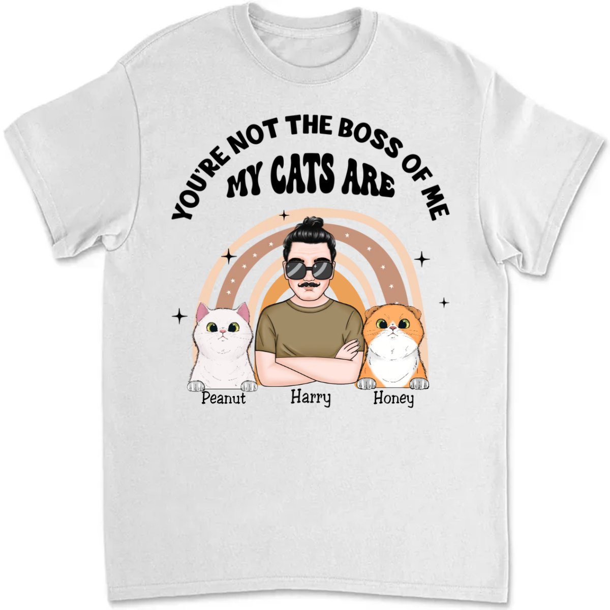 Cat Lovers - The Boss Of Me - Personalized T - Shirt - Makezbright Gifts