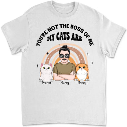 Cat Lovers - The Boss Of Me - Personalized T - Shirt - Makezbright Gifts