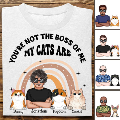 Cat Lovers - The Boss Of Me - Personalized T - Shirt - Makezbright Gifts