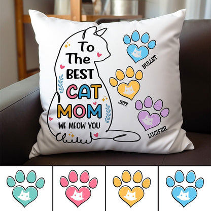 Cat Lovers - To The Best Cat Mom - We Meow You - Personalized Pillow TR - Makezbright Gifts