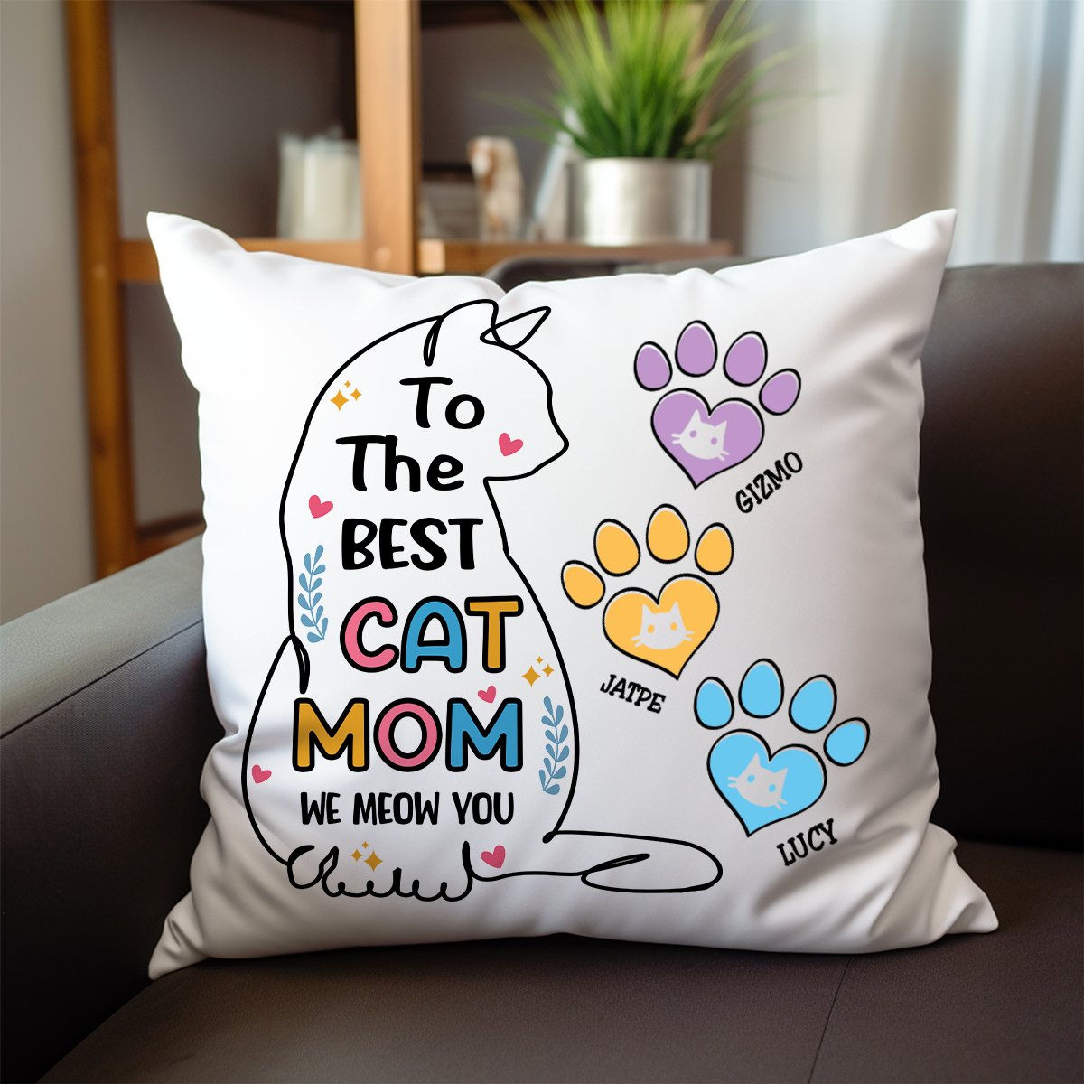 Cat Lovers - To The Best Cat Mom - We Meow You - Personalized Pillow TR - Makezbright Gifts