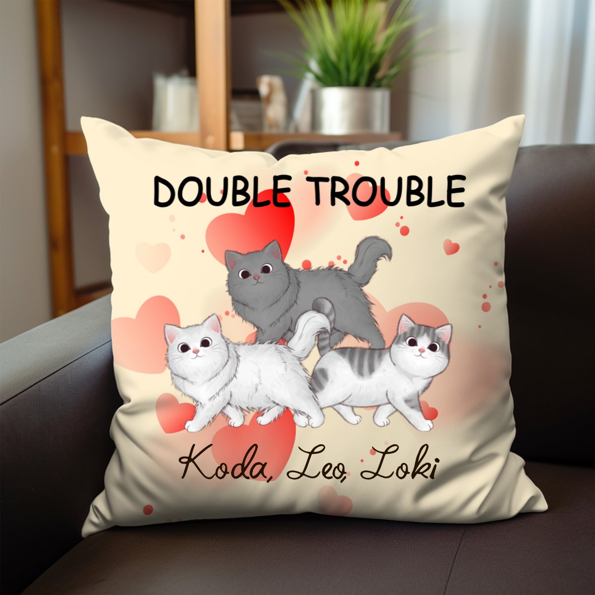 Cat Lovers - Walking Cat - Personalized Pillow - Makezbright Gifts