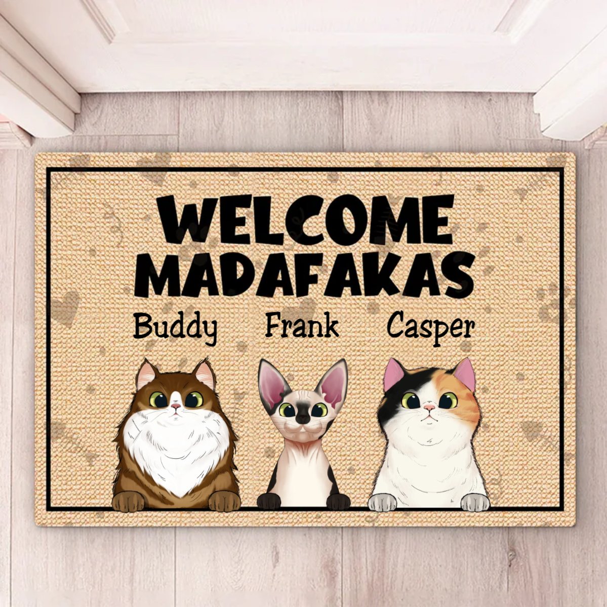 Cat Lovers - Welcome Madafakas - Personalized Doormat - Makezbright Gifts