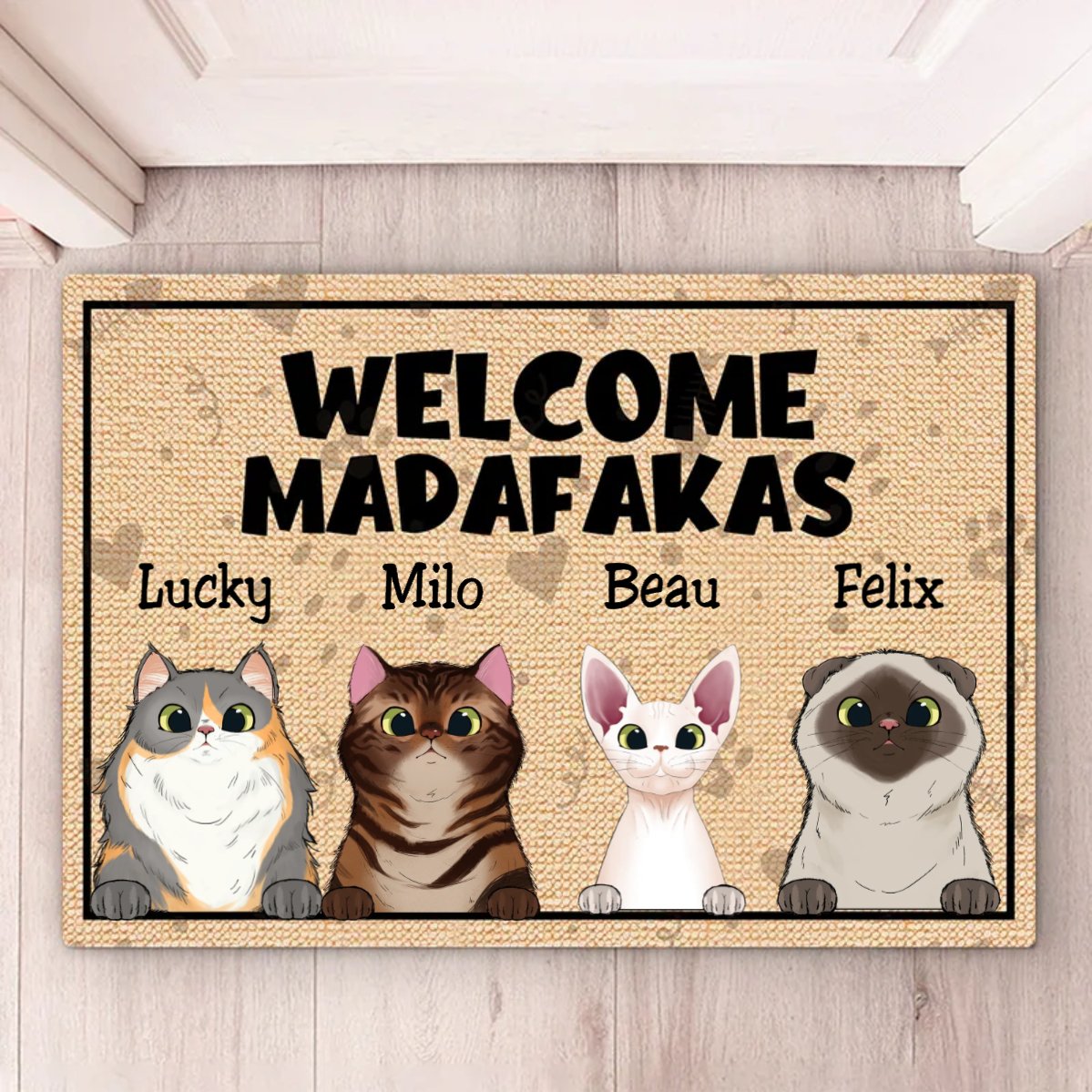 Cat Lovers - Welcome Madafakas - Personalized Doormat - Makezbright Gifts