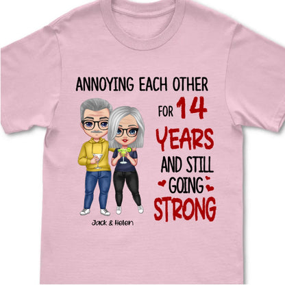 Couple - Annoying Each Other - Personalized T - shirt - Gift For Husband Wife - Cartoon Couple - Makezbright Gifts